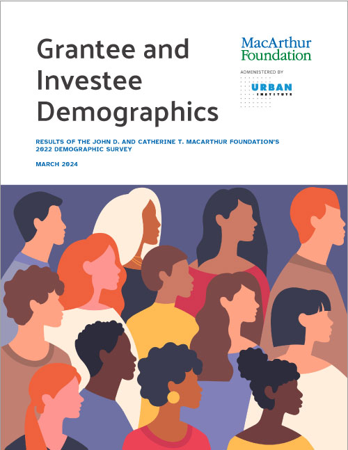 Cover of the report "Grantee and Investee Demographics"